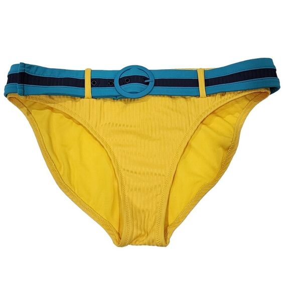 Jessica Simpson Womens Yellow And‎ Blue Belted Tankini Bottom Size M New - Picture 1 of 7